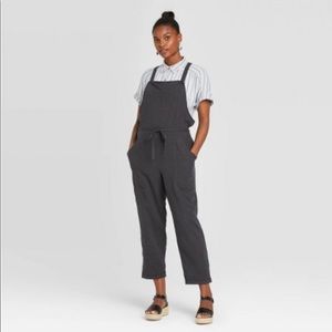 Women's Sleeveless Square Neck Belted Overalls - Universal Thread™ Gray XS